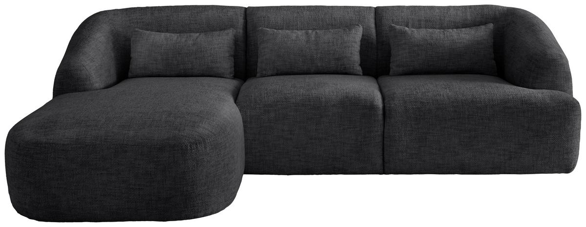 Ecksofa Caponi, Scwarz S: 160x256 Cm - Schwarz, MODERN, Textil (160/256cm) - Livetastic