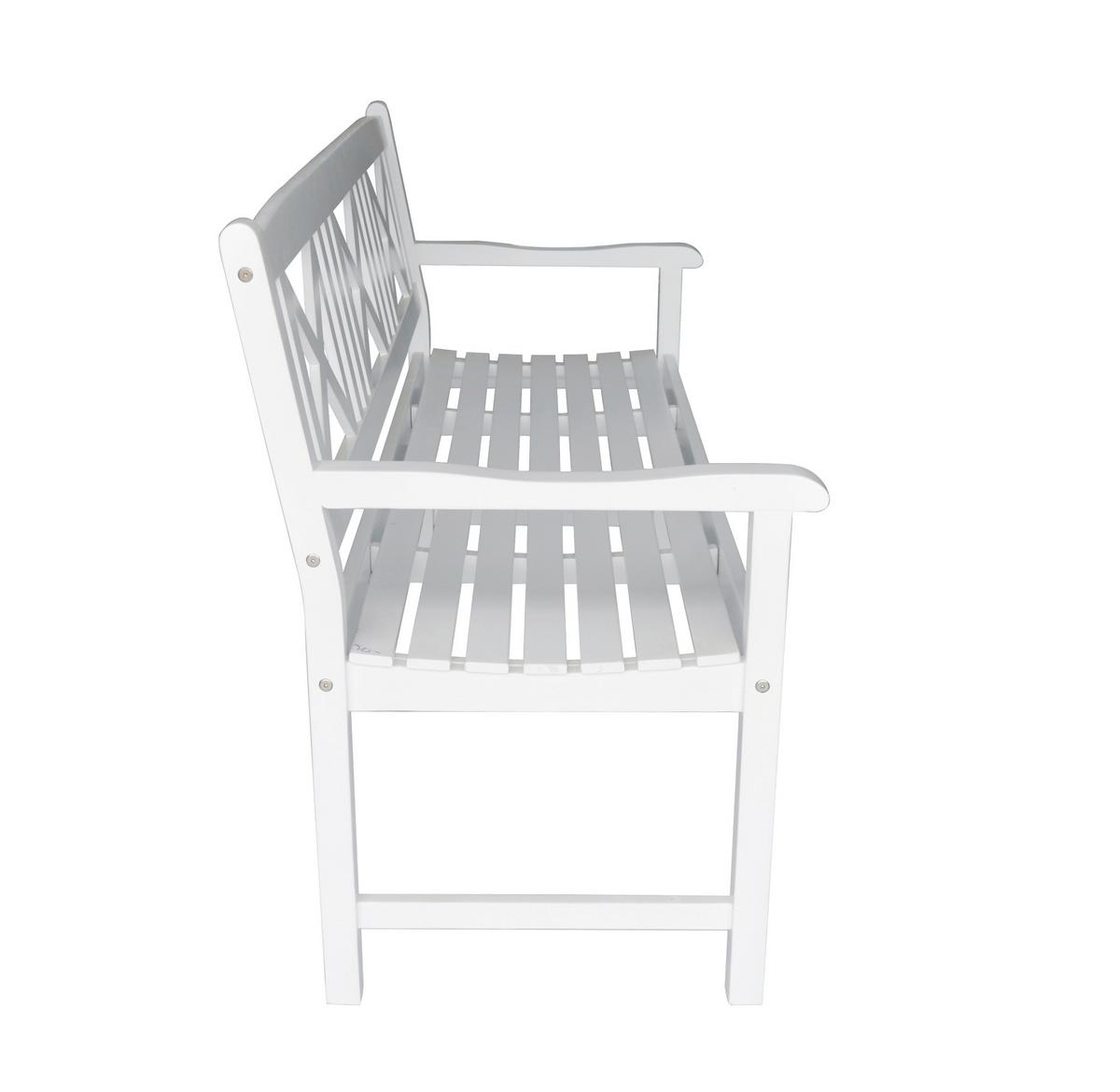 Gartenbank Ph-Aca-3gb-White - Weiß, Basics, Holz (150/61/89cm)