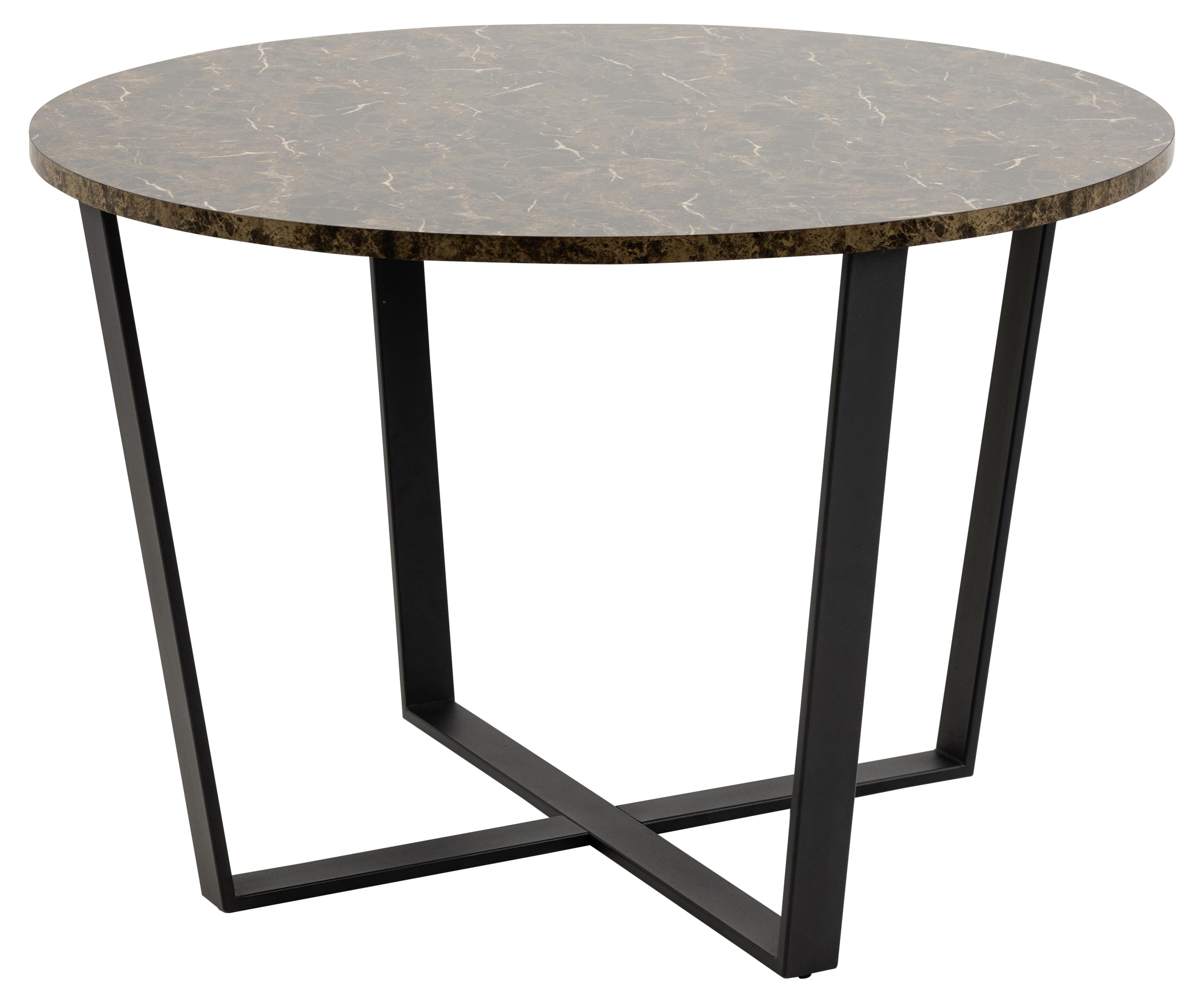 Esstisch Rund Amble Ø 110 cm Marmor Dekor Braun