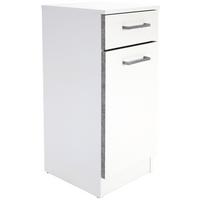 Unterschrank Verona B: 33 Cm, Weiß/ Betonoptik - Weiß, KONVENTIONELL, Holzwerkstoff (33/80/33cm)