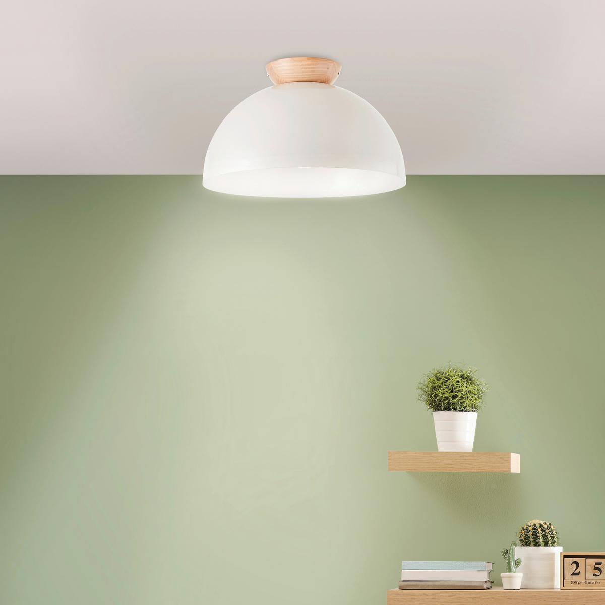 Deckenleuchte 99887/70 Nalam - Hellbraun/Hellgrau, Design, Holz/Metall (35/31cm) - Brilliant
