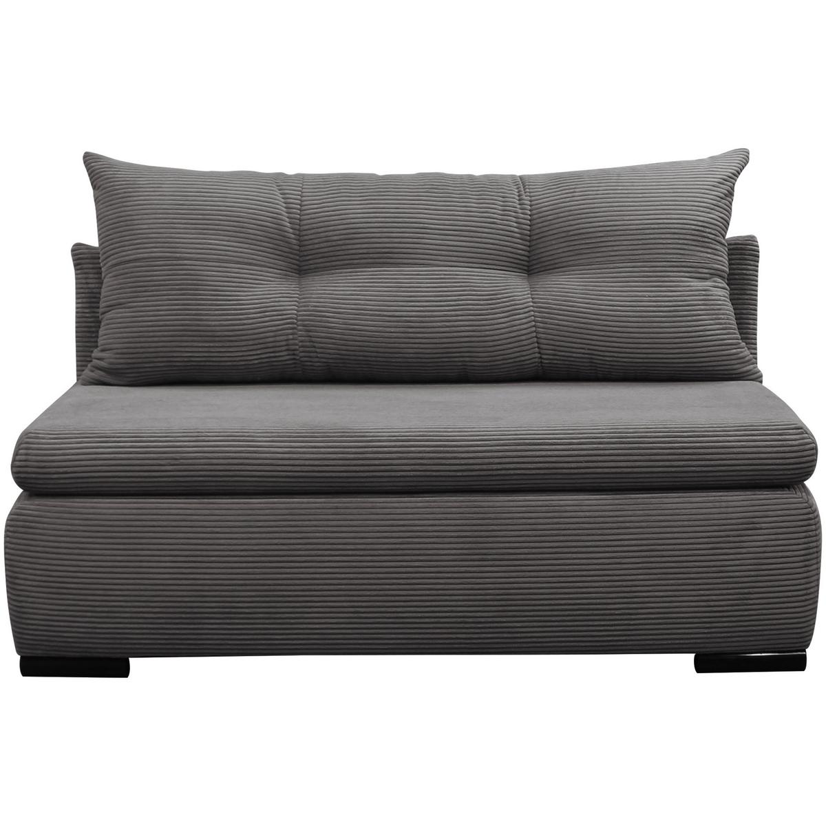 Schlafsofa mit Bettkasten Yellow B: 154 cm Cord Grau - Schwarz/Grau, Design, Textil (154/93/85cm) - MID.YOU