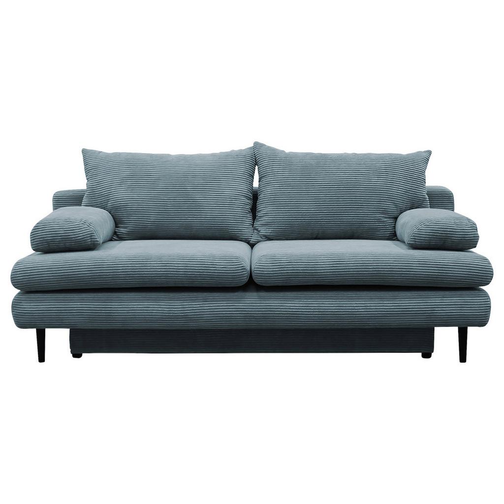2-Sitzer-Sofa mit Schlaffunktion Fiore + Bettkasten Türkis