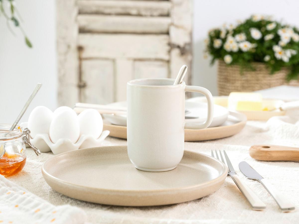 Kombiservice Uno Toscana Steinzeug, 4 Pers., 16-Teilig - Beige/Creme, Basics, Keramik - Creatable