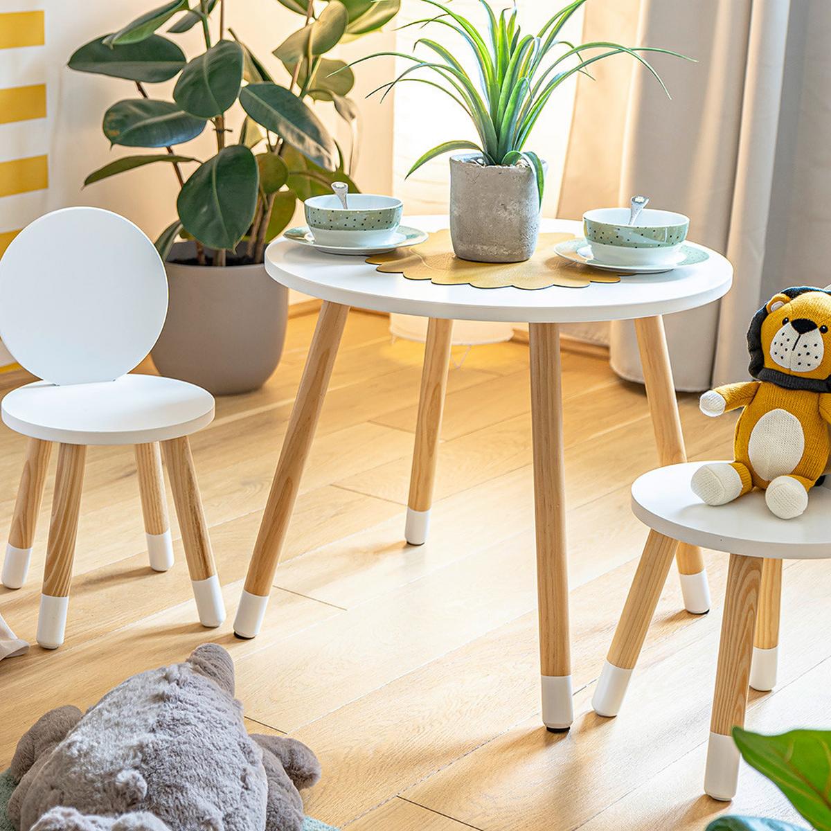 Dětský stůl Leni - bílá/barvy pinie, Moderní, dřevo (55,9/55,9/49,5cm) - Modern Living