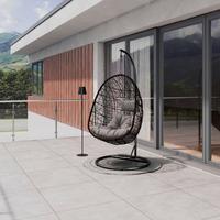 ZÁVĚSNÉ KŘESLO KRETA - černá/světle šedá, Basics, kov/textil (95/195/95cm) - Mömax