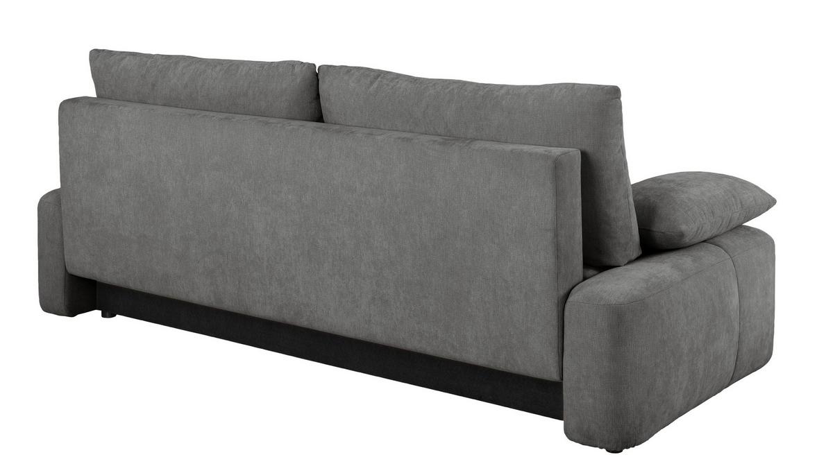 Schlafsofa Hello Lux 3Dl Grau B: 240cm - Schwarz/Grau, Design, Textil (240/93/108cm) - MID.YOU