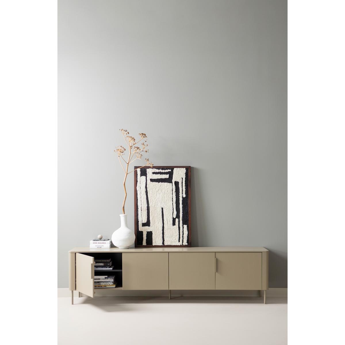 LOWBOARD Gunnar Schlammfarben B: 200cm - Schlammfarben/Schwarz, Design, Holz (200/56/44cm) - Livetastic