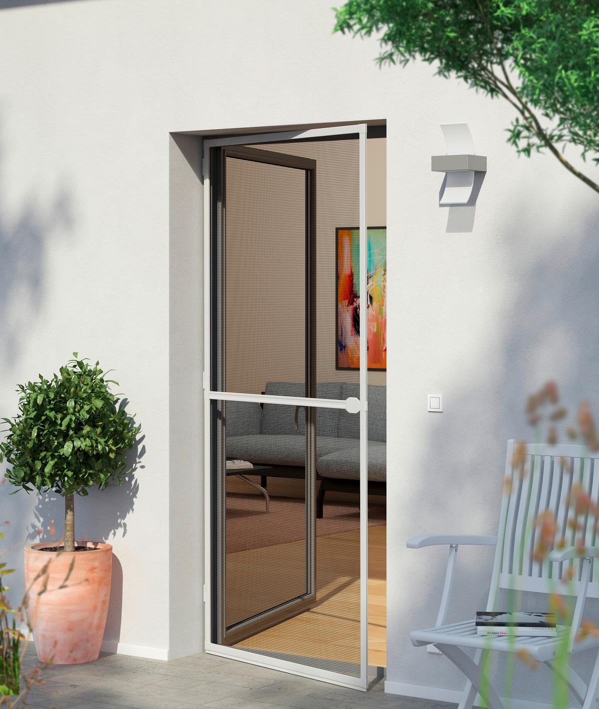 Insektenschutzgitter Rahmentür 100x210 cm - Weiß, KONVENTIONELL, Kunststoff/Metall (100/210cm)