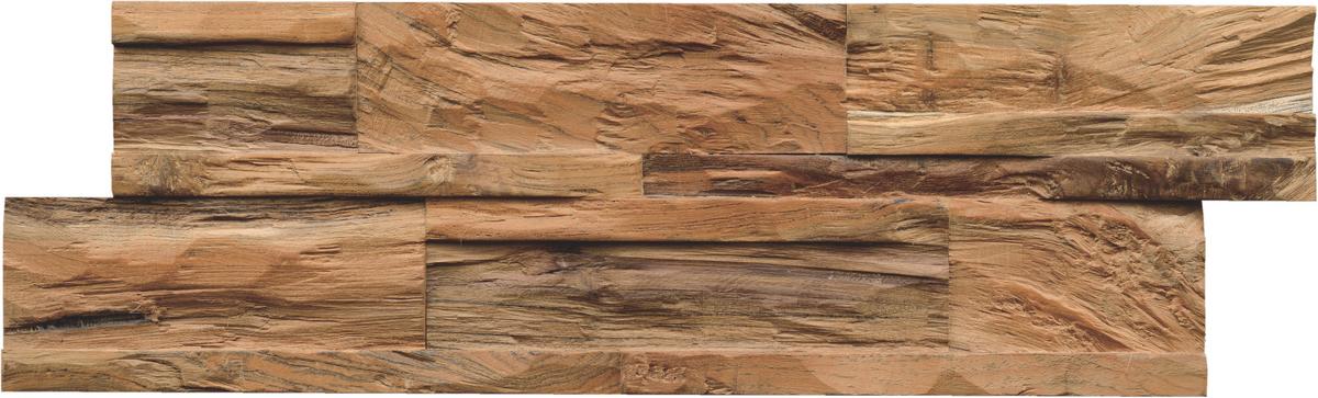 Wandverkleidung Teak Diamond Natur Z-Lock - Braun, Basics, Holz (55.5/18/2cm)