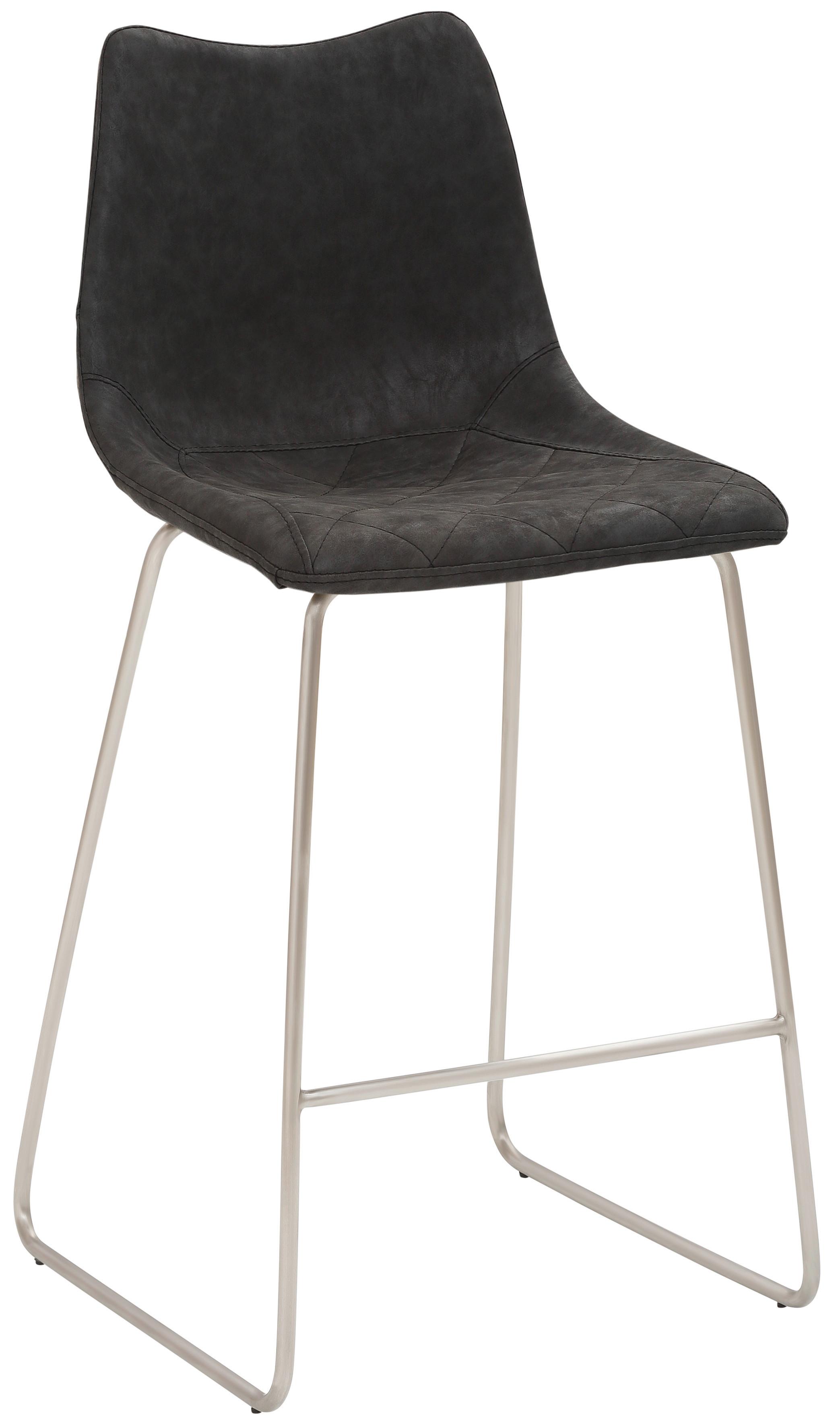 Tresenstuhl My Solo - Edelstahlfarben/Schwarz, KONVENTIONELL, Textil/Metall (49/99/51cm) - Livetastic