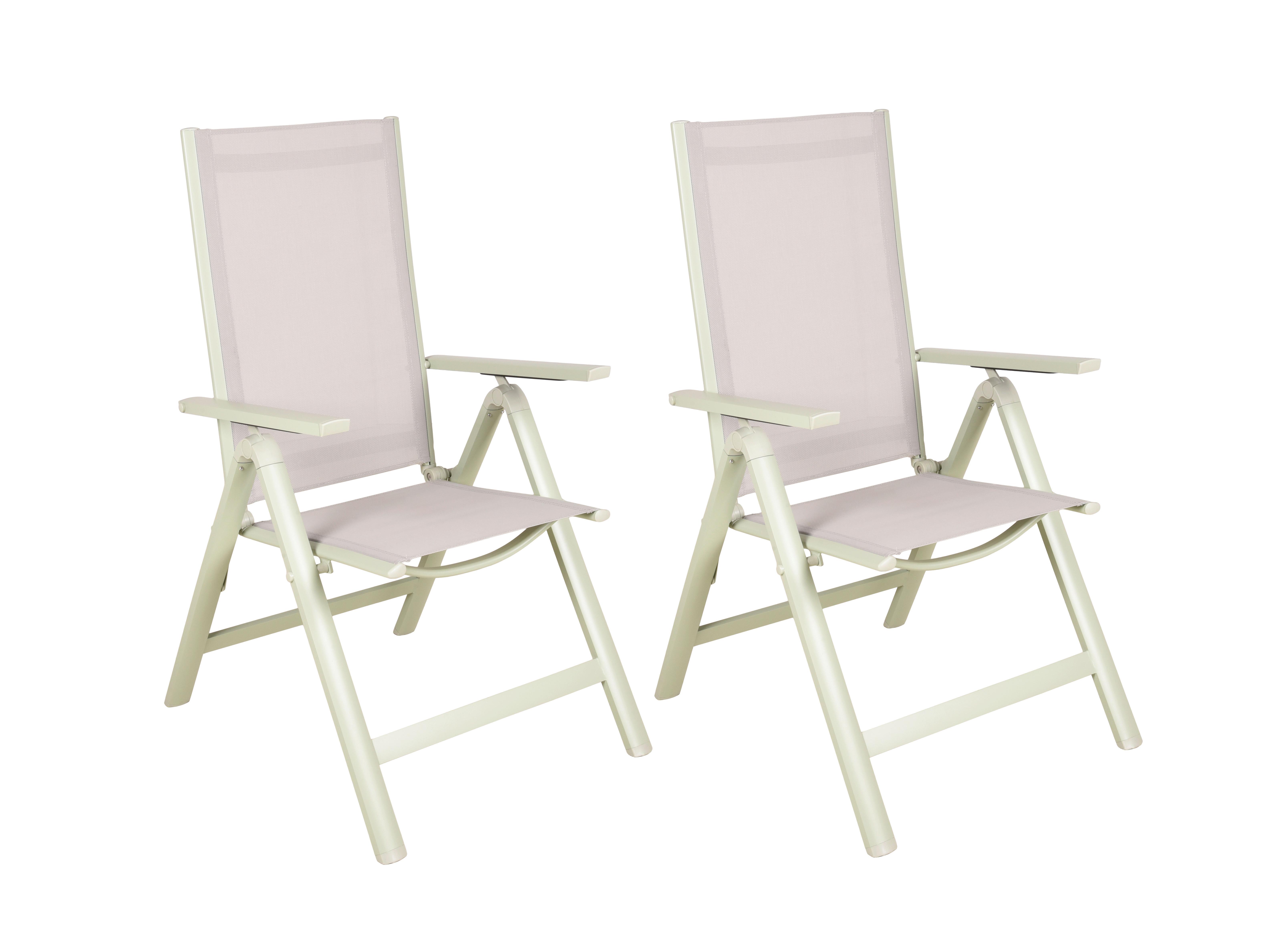 GARTENKLAPPSTUHL-SET HOCHLEHNER LENOLA, 2ER SET - Salbeigrün/Grau, MODERN, Kunststoff/Metall (59,5/107/73cm) - Gardenson