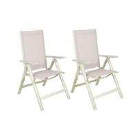 GARTENKLAPPSTUHL-SET HOCHLEHNER LENOLA, 2ER SET - Salbeigrün/Grau, MODERN, Kunststoff/Metall (59,5/107/73cm) - Gardenson