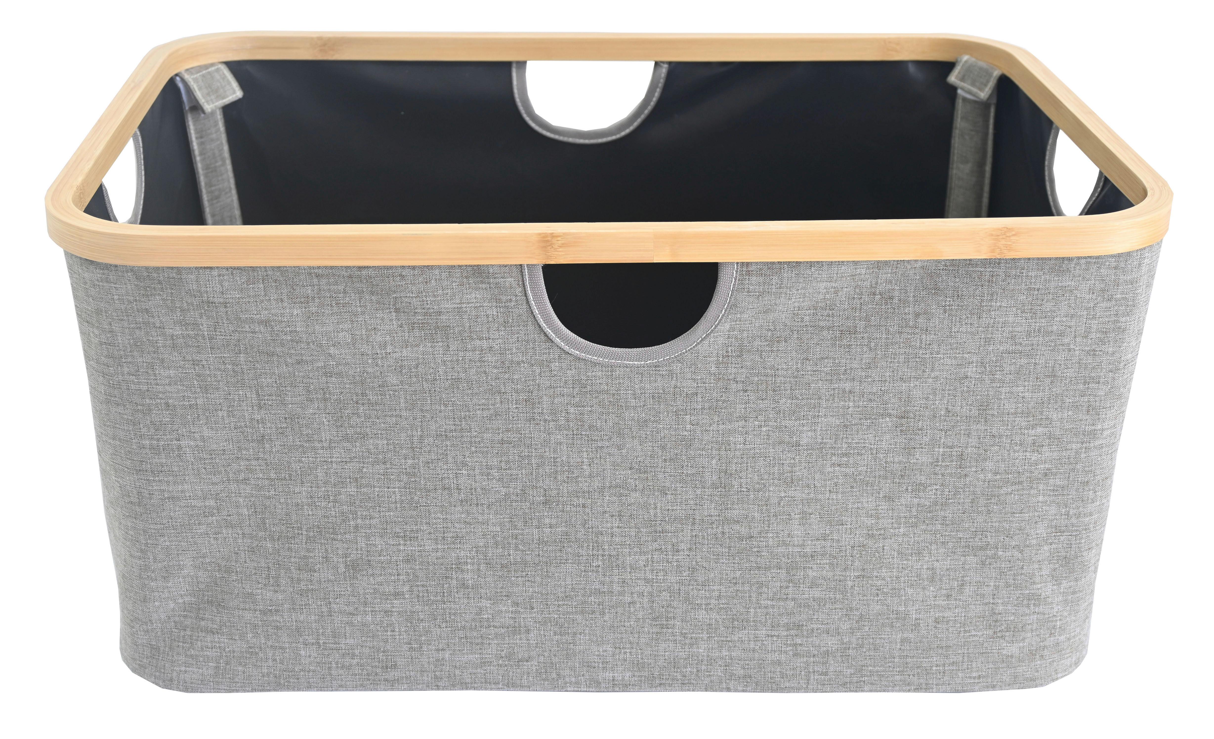 Wäschekorb Celine - Braun, KONVENTIONELL, Naturmaterialien/Kunststoff (54/37/26cm) - Luca Bessoni