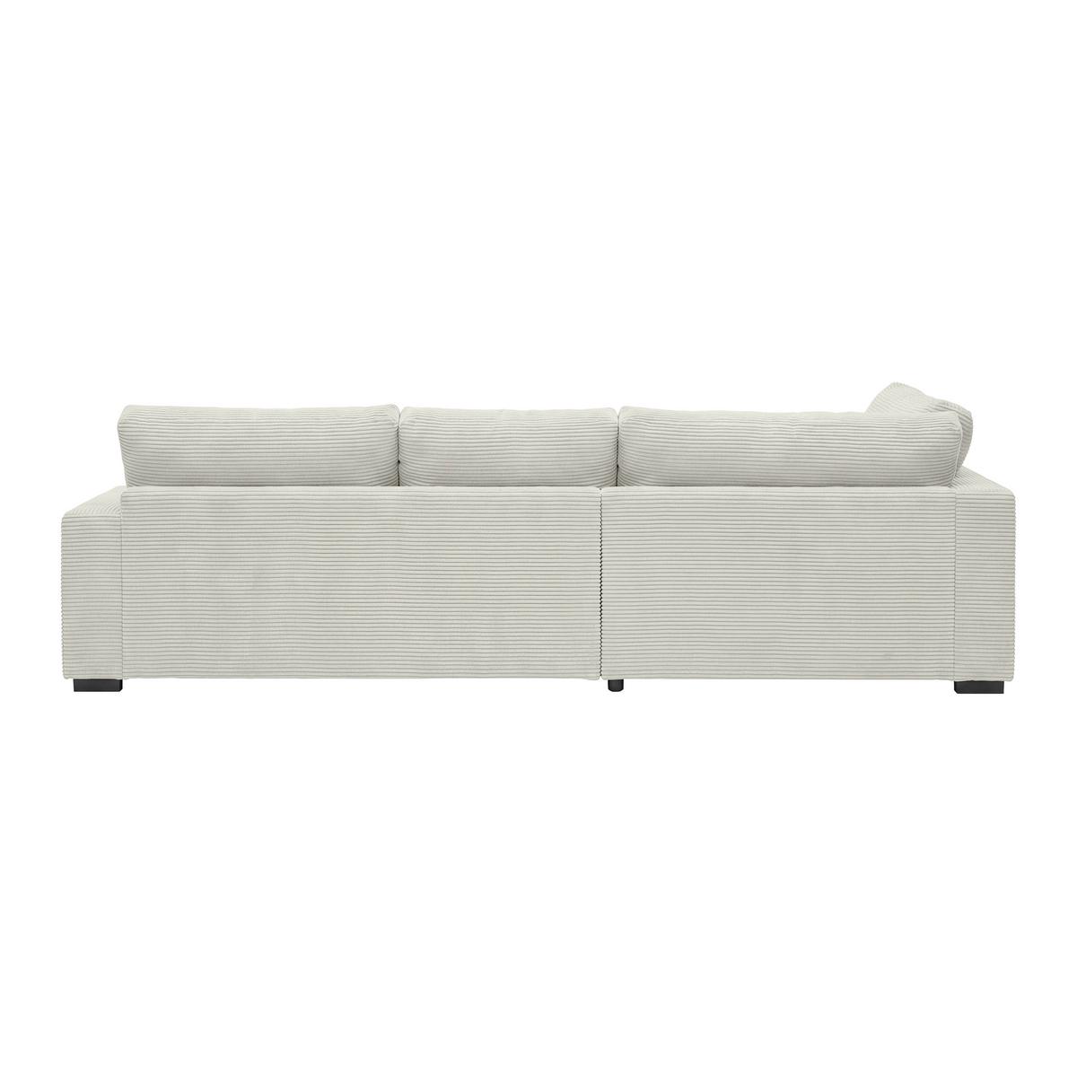 Rohová sedačka PEDRO, levá, béžový manšestr - černá/béžová, Moderní, textil/plast (190/300cm) - Mömax