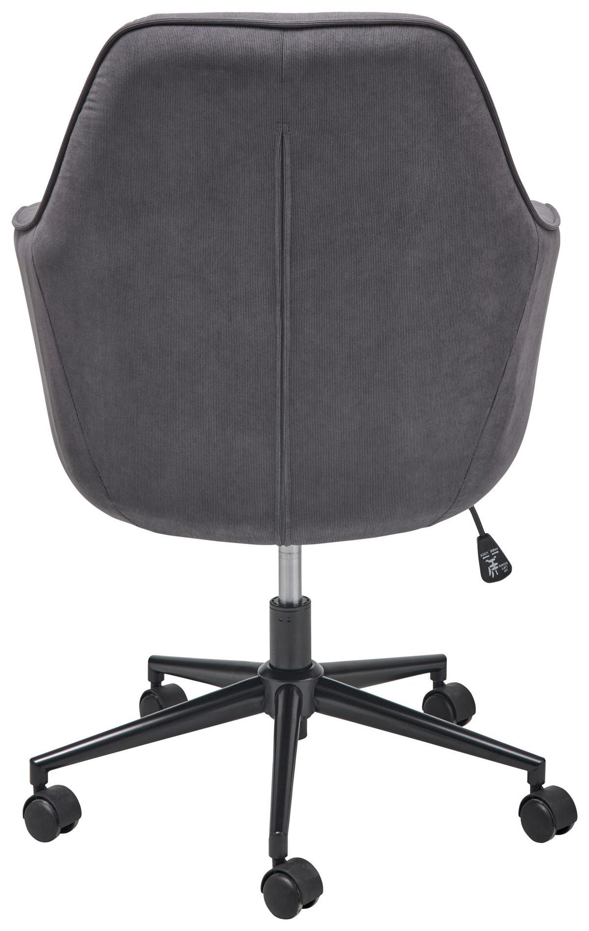 Drehstuhl Columbus - Dunkelgrau/Schwarz, LIFESTYLE, Kunststoff/Textil (63/93-98/71cm) - Livetastic