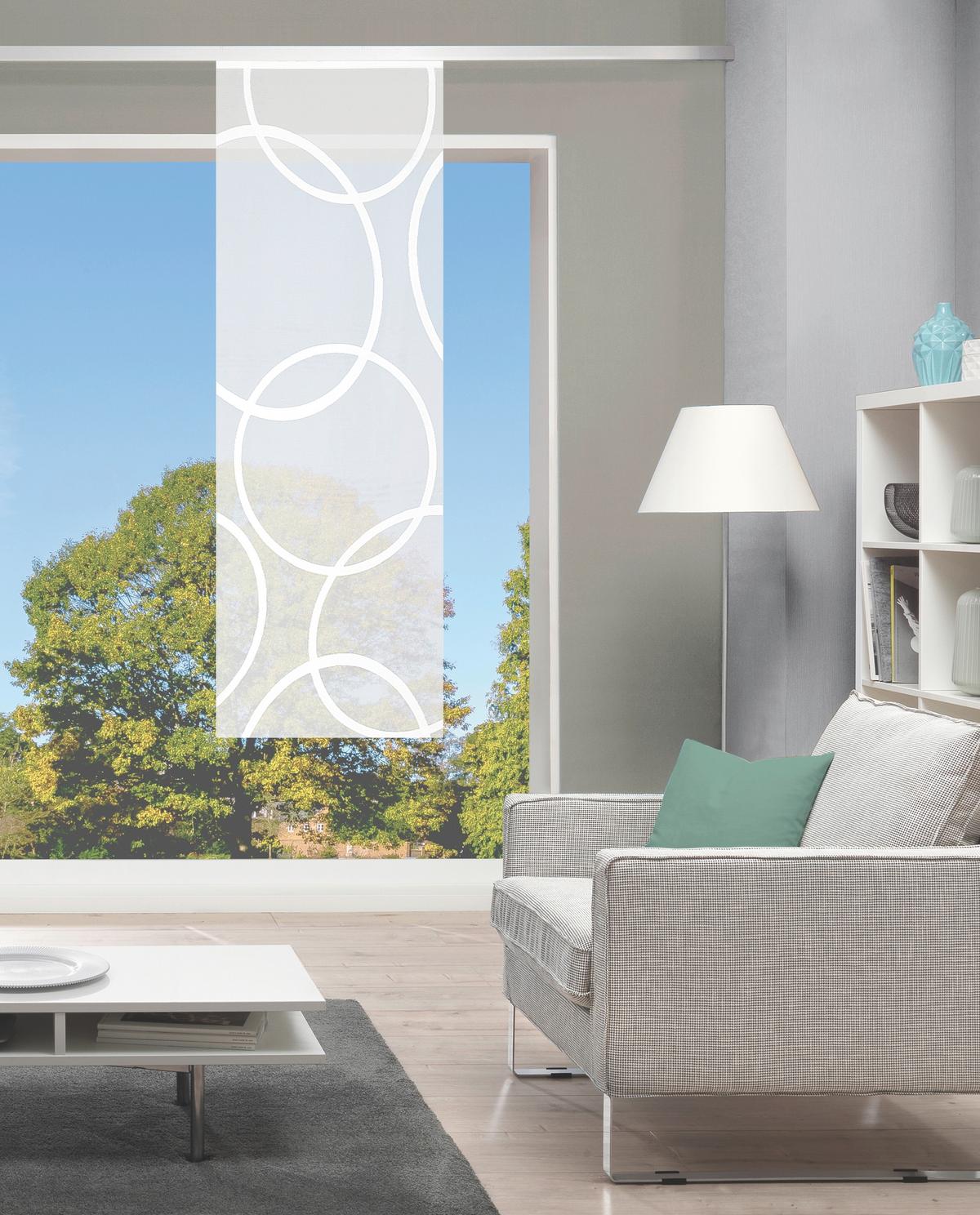 Flächenvorhang Pinale Weiß B: 57 cm - Weiß, Basics, Textil (57/175cm)