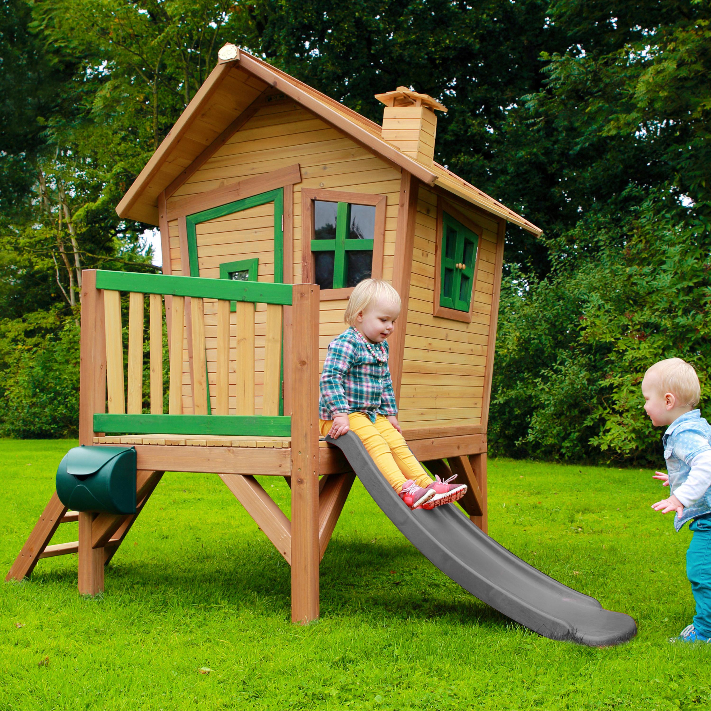 Spielhaus A030.045.80 - Braun/Grau, KONVENTIONELL, Holz/Kunststoff (264/203/177cm) - Ambia Garden