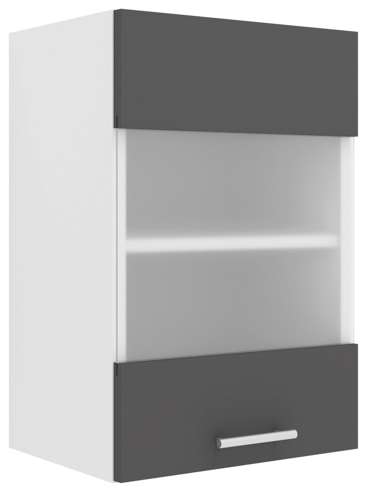 Küchenoberschrank Esilo B: 40 Cm Anthrazit/weiß - Anthrazit/Weiß, KONVENTIONELL, Glas/Holzwerkstoff (40/60/31cm) - MID.YOU