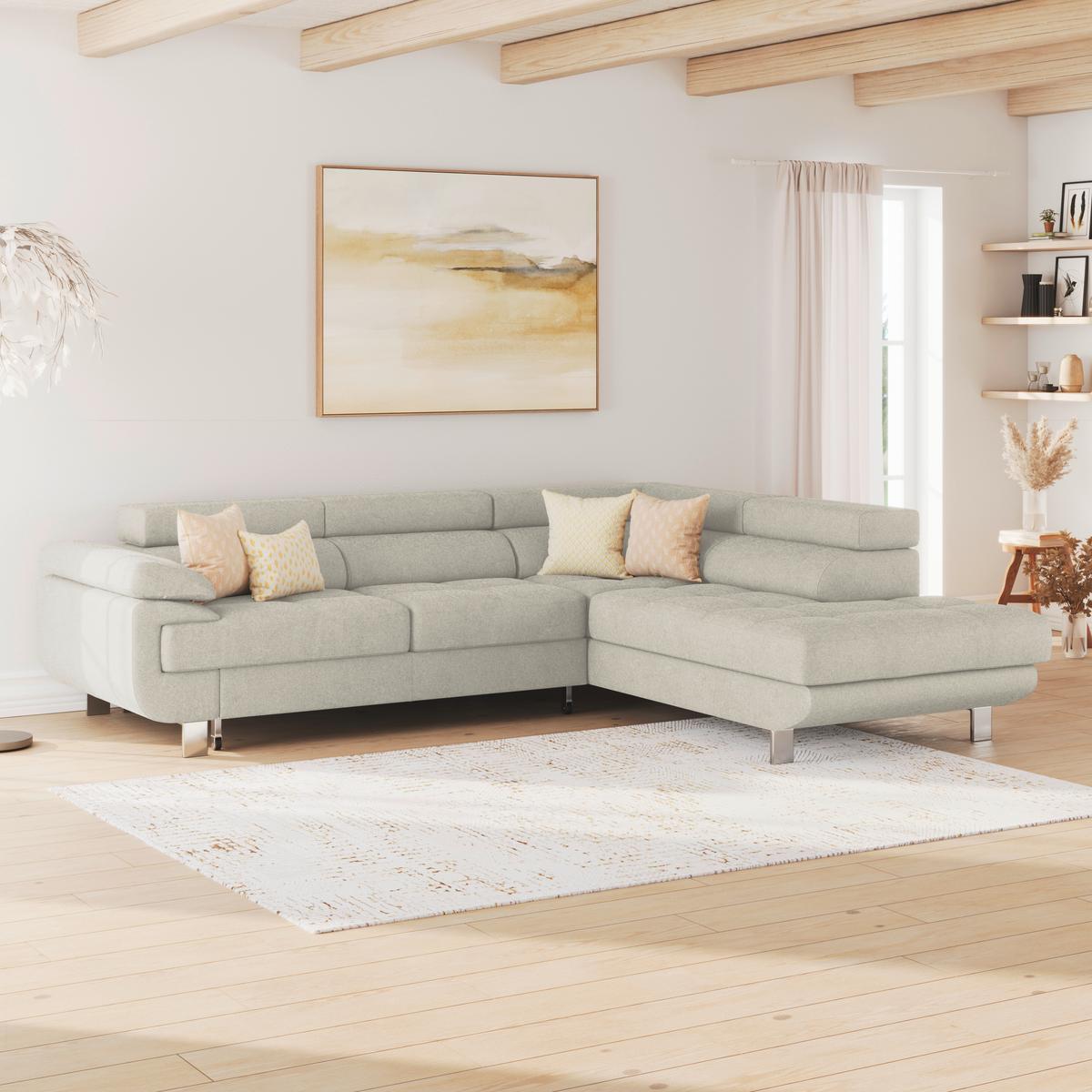 Ecksofa Savona - Greige, MODERN, Textil (270/230cm) - Ondega