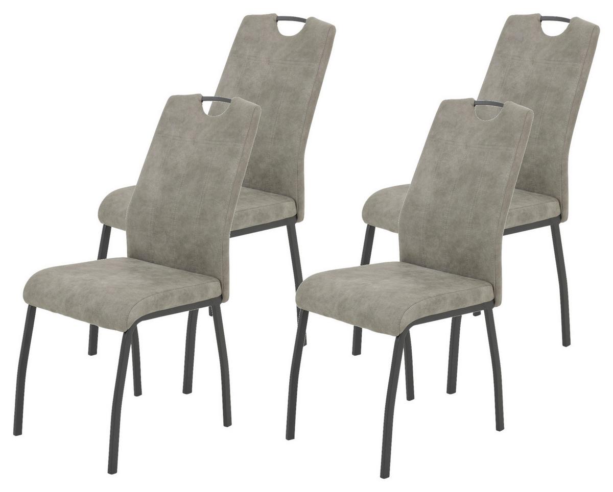 Stuhl-Set Elif II S Grau - Grau, MODERN, Textil/Metall (44/96/64cm) - MID.YOU