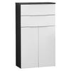 Midischrank Kara 61cm Anthrazit/Weiß Soft-Close - Anthrazit/Alufarben, MODERN, Glas/Holzwerkstoff (61/106,5/32cm) - MID.YOU