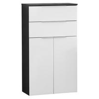 Midischrank Kara 61cm Anthrazit/Weiß Soft-Close - Anthrazit/Alufarben, MODERN, Glas/Holzwerkstoff (61/106,5/32cm) - MID.YOU