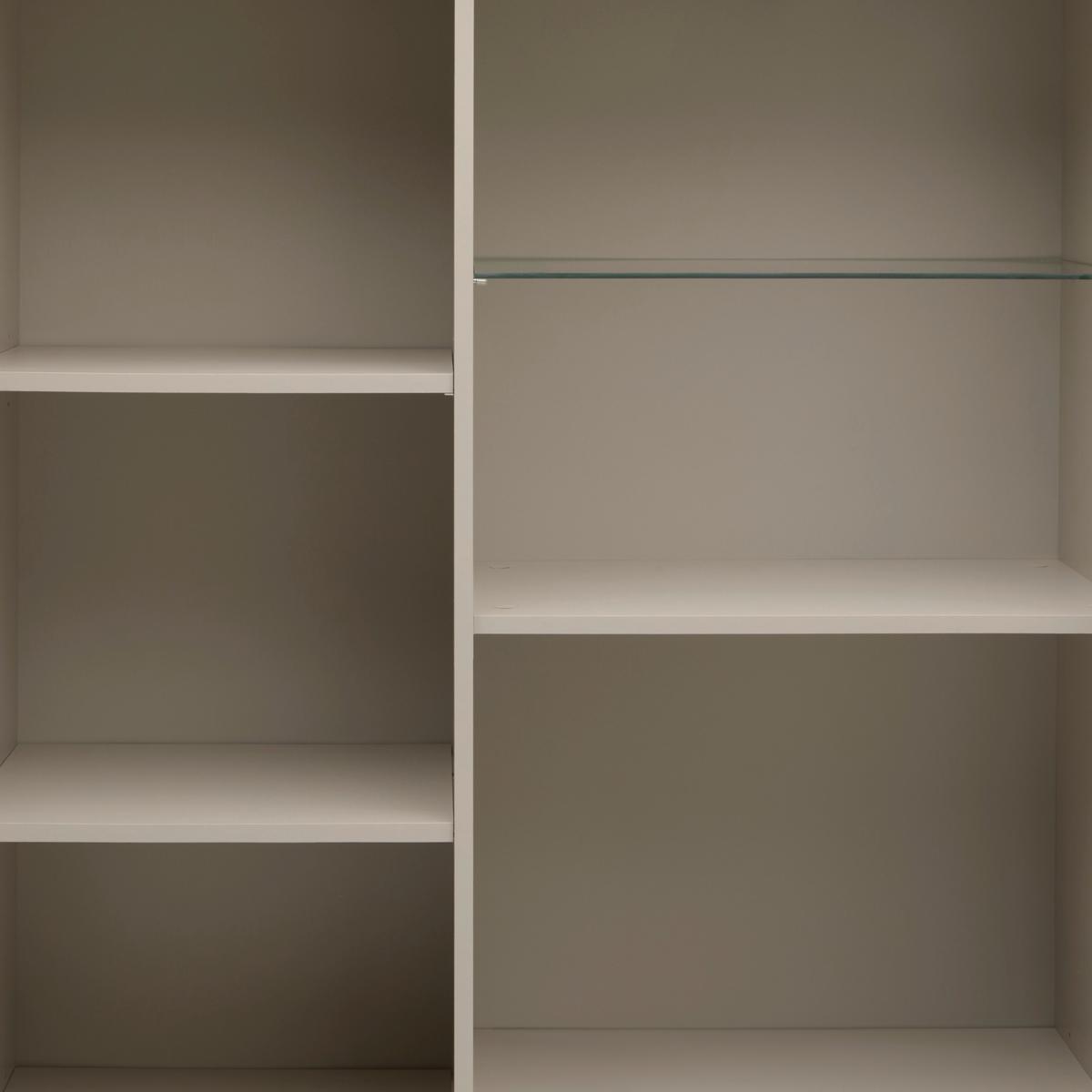 Vitrína Siena sklo, kašmír - čierna/kašmírová, Modern, kov/kompozitné drevo (105/151/40cm) - Premium Living