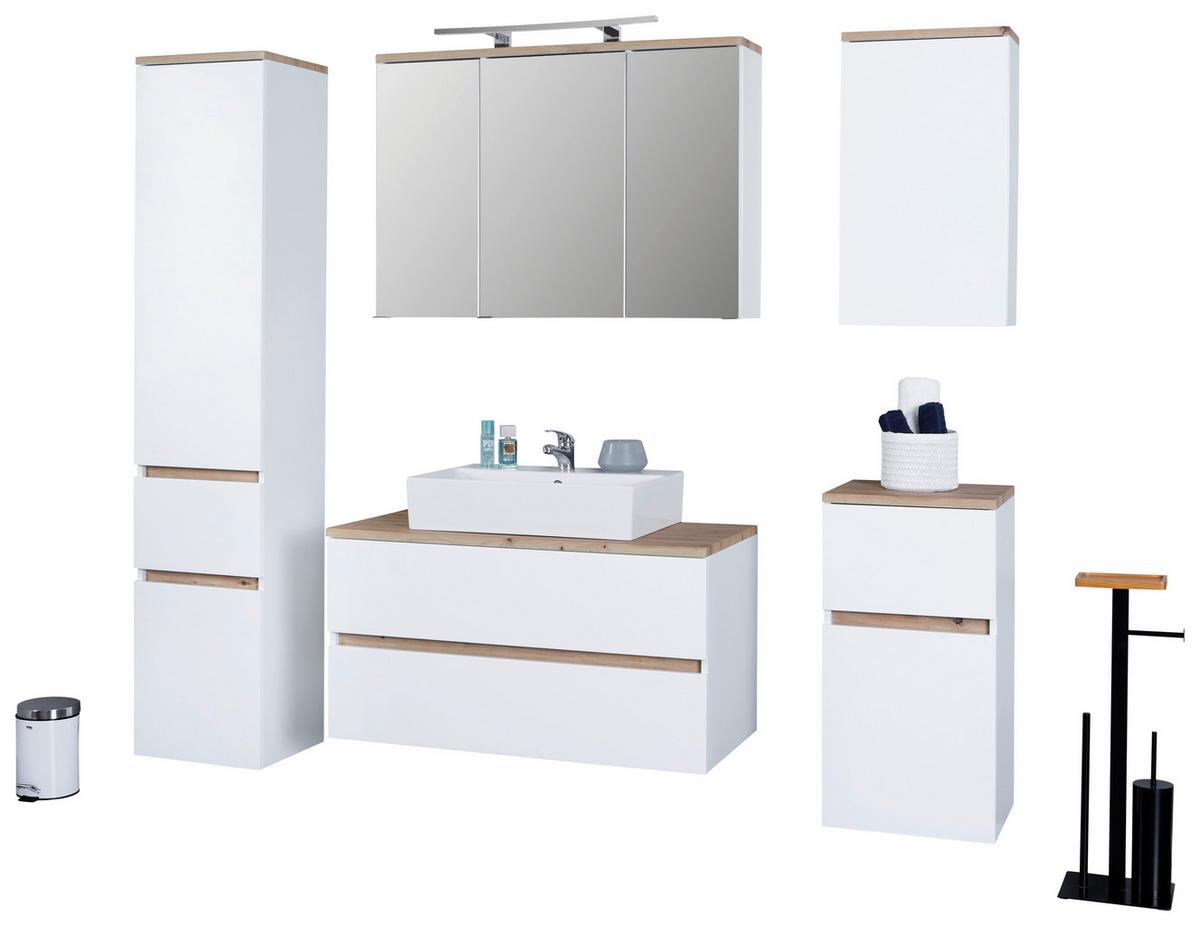 Waschtischunterschrank Hängend Marbella B: 100 cm Weiß - Weiß, MODERN, Keramik/Holzwerkstoff (100/64,5/47cm)