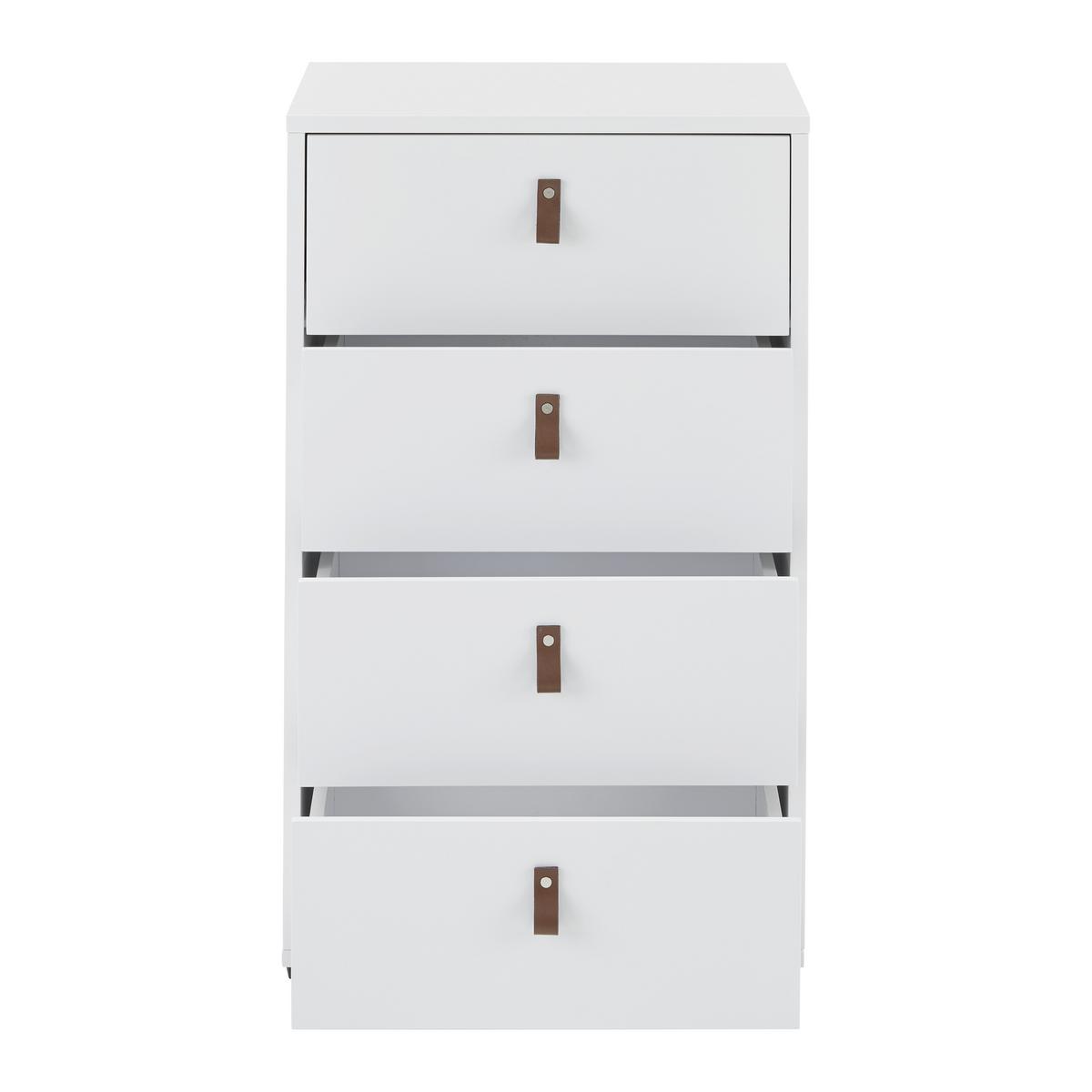 Komoda Mick - bílá/černá, Moderní, kompozitní dřevo/plast (46/77/40cm) - Modern Living