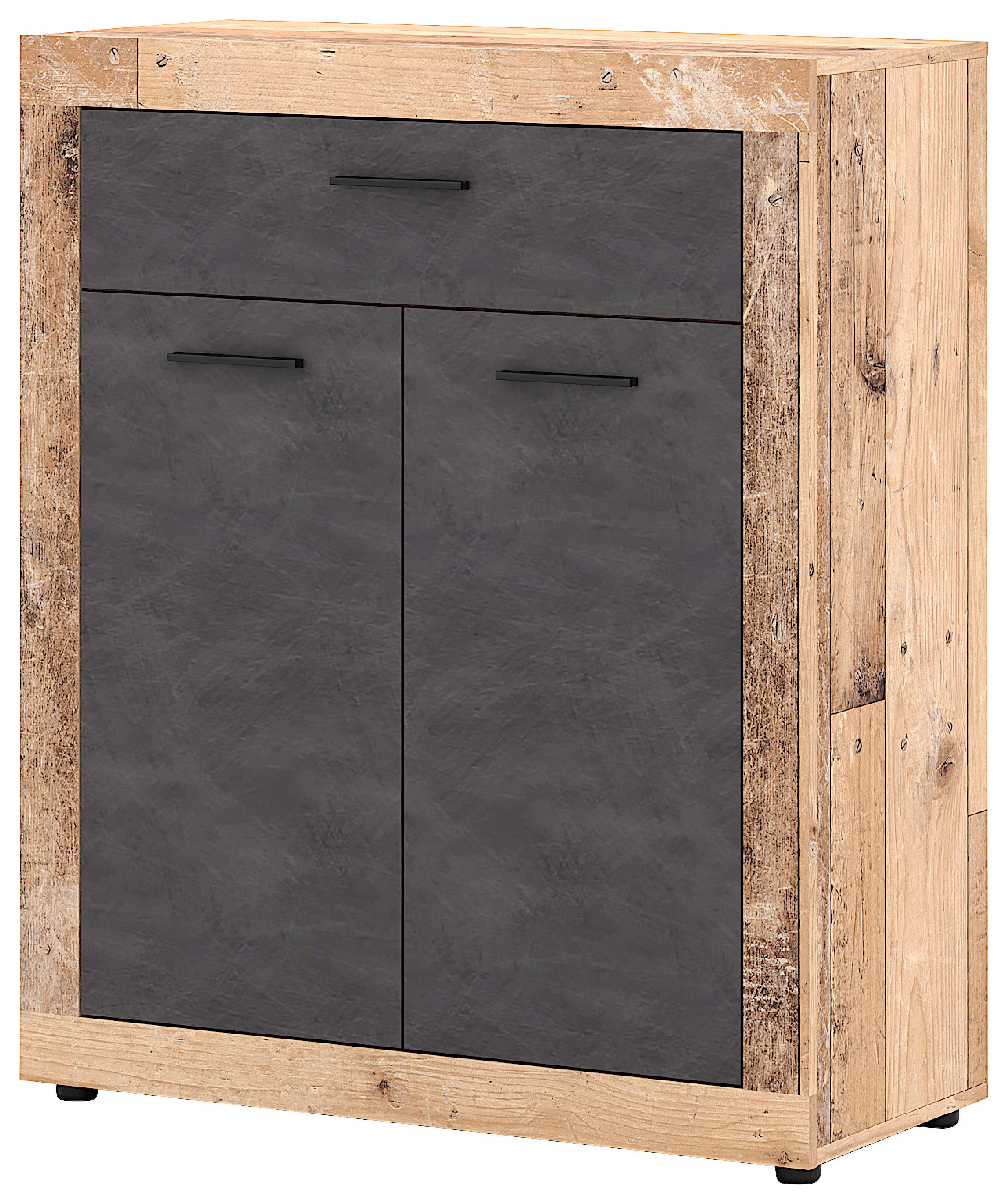 Kommode 88,9 Cm Luna 2, Graphitfarben - Schwarz/Graphitfarben, Design, Holzwerkstoff/Kunststoff (88,9/107,7/40cm) - MID.YOU
