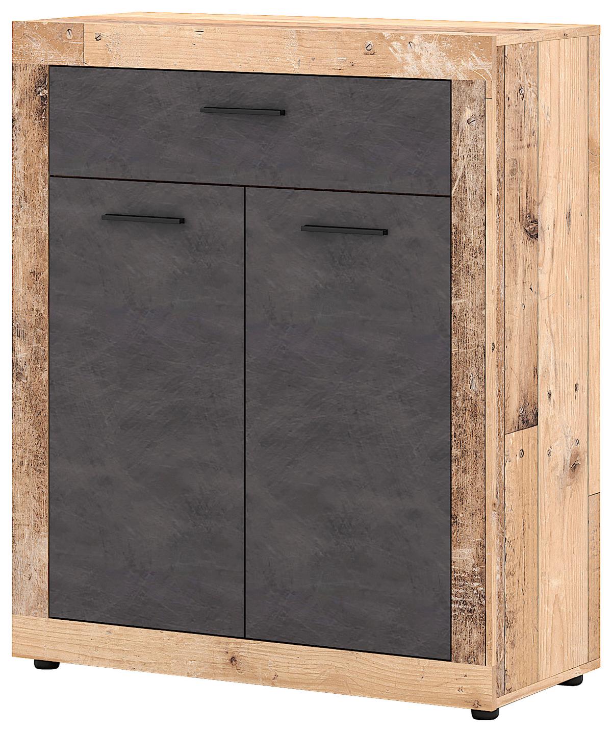 Kommode 88,9 cm Luna 2, Graphitfarben - Schwarz/Graphitfarben, Design, Holzwerkstoff/Kunststoff (88,9/107,7/40cm) - MID.YOU