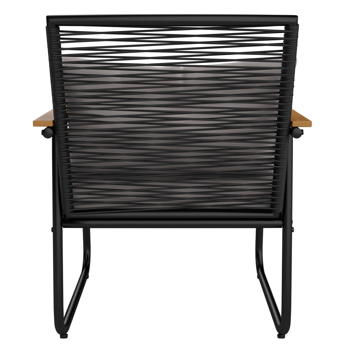 Terasová sedací souprava ELLY - šedá/černá, Moderní, kov/textil (116/77/71cm) - Bessagi Garden