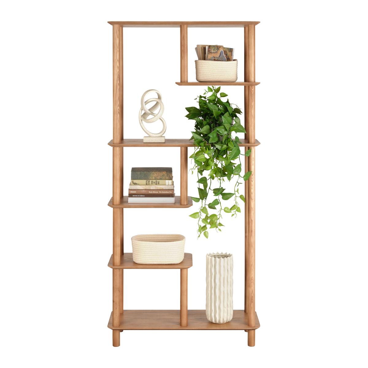 Regál MATS, prírodná farba - prírodná farba, Modern, drevo/kompozitné drevo (70/142/30cm) - Premium Living