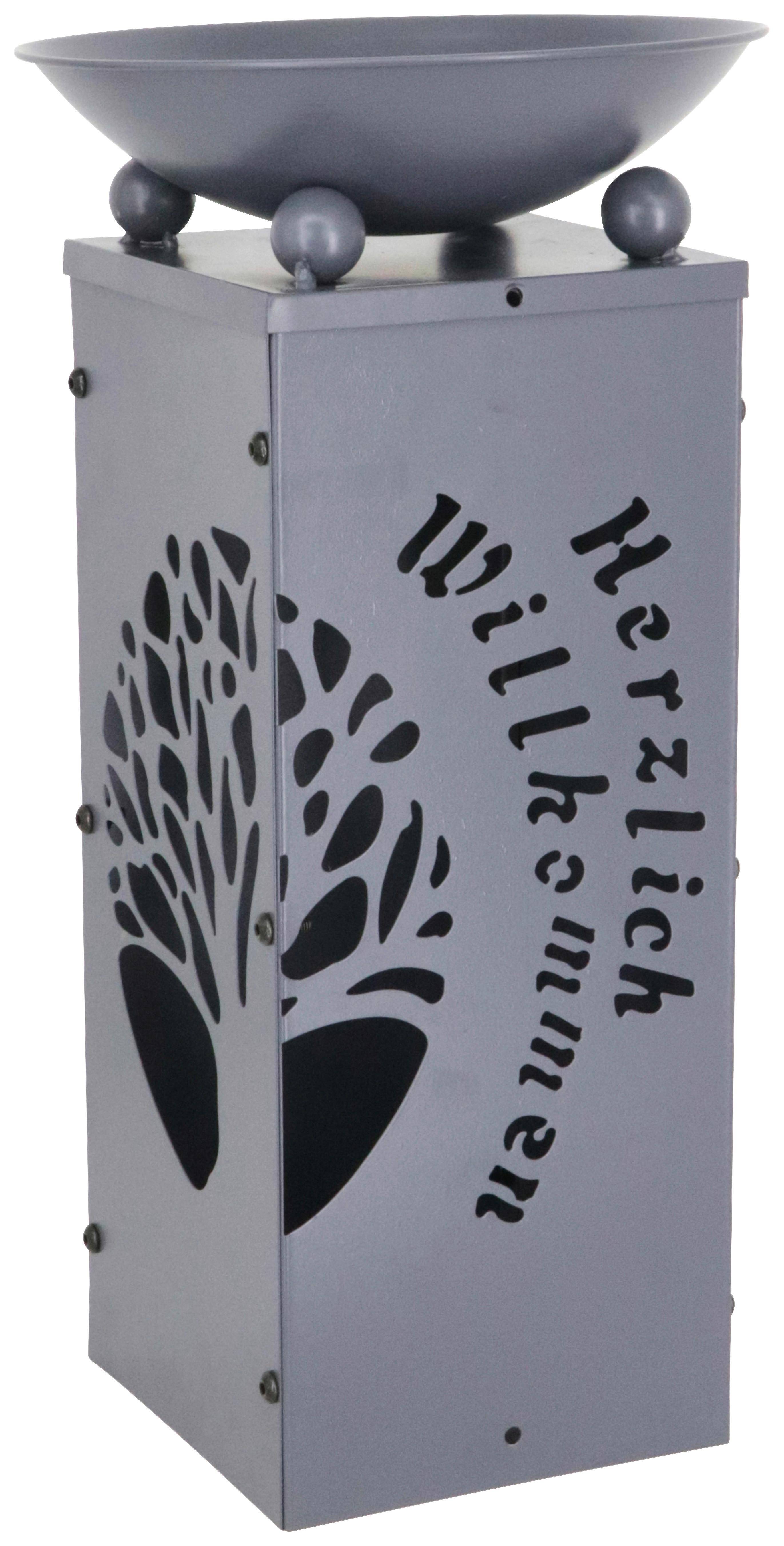 Dekosäule WELCOME aus Carbonstahl