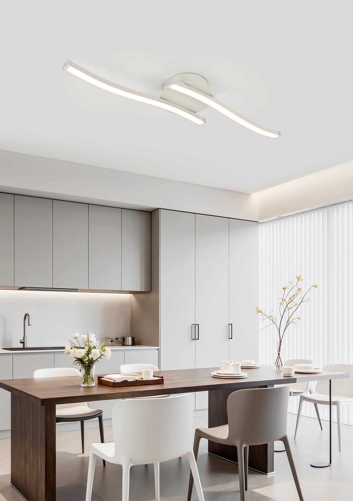 LED-Deckenleuchte Charlie *ph* - Sandfarben/Chromfarben, Basics, Kunststoff/Metall (12/55/6,5cm) - Luca Bessoni