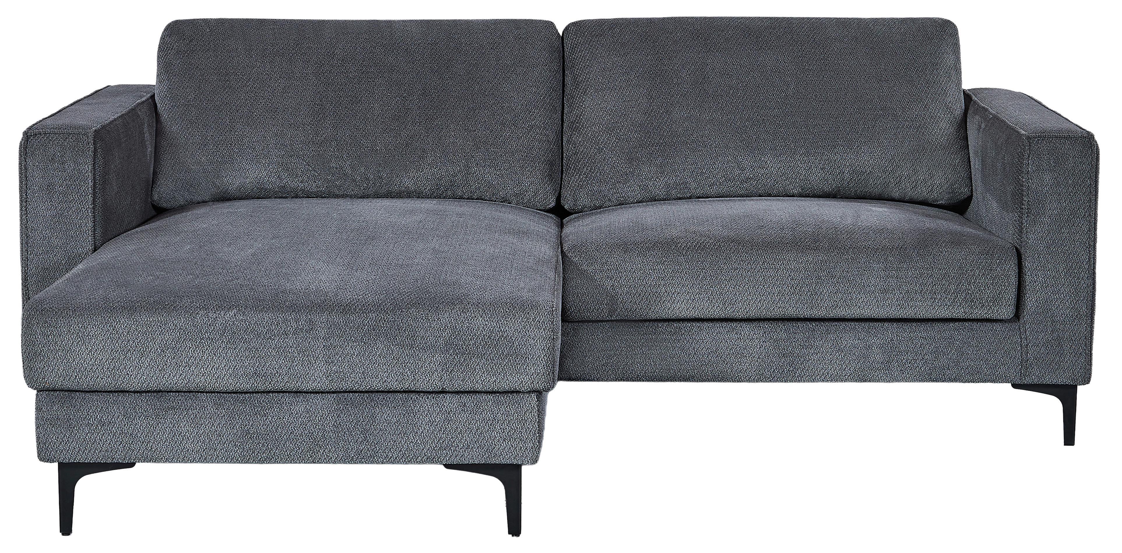Ecksofa Atlanta dunkelgrau, 210x149cm - Dunkelgrau/Schwarz, Trend, Holz/Textil (210/149cm)