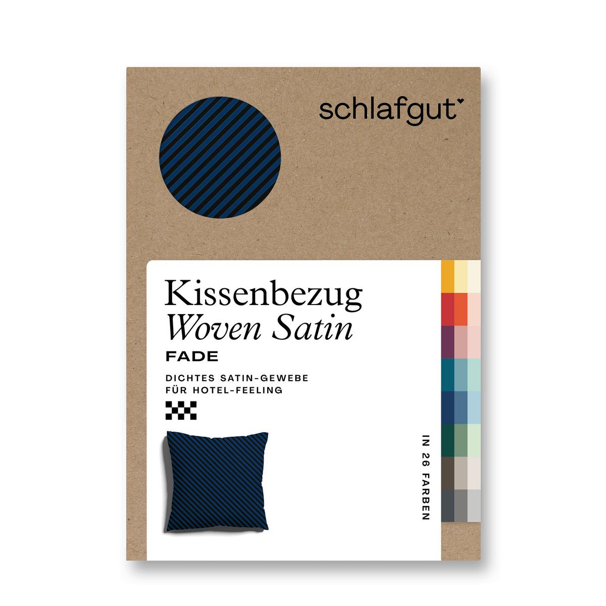 Kissenhülle Woven Satin Fade - Schwarz/Dunkelblau, Basics, Textil (40/40cm) - Schlafgut