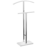 Herrendiener Helma B: 48 cm mit Hosenbügel Chrom/Weiß - Chromfarben/Weiß, MODERN, Metall (48/100/20cm)