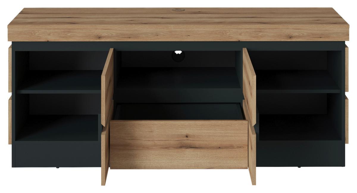 Tv-elem Corte - tölgyfa/szürke, Trend, faalapú anyag (160,8/68/45cm)