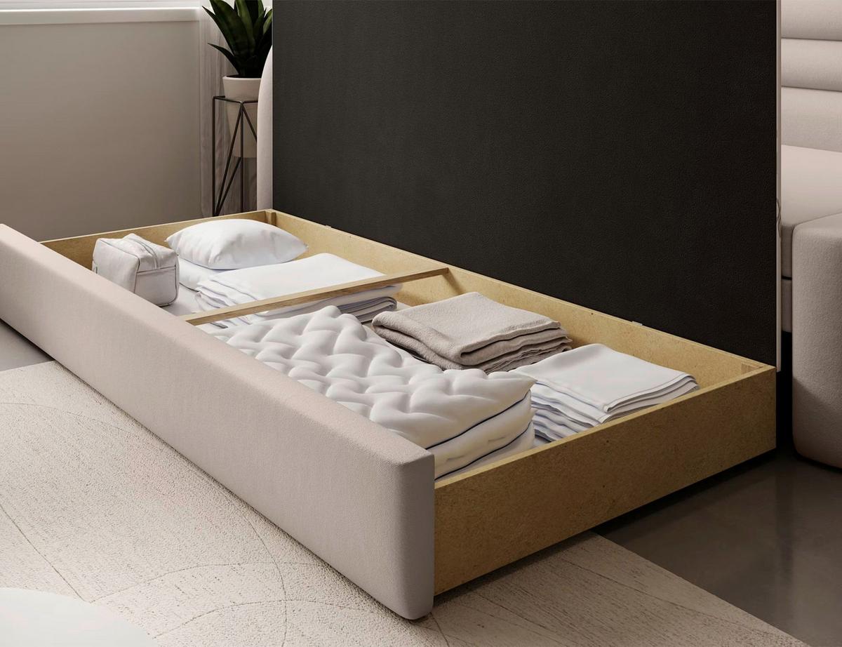 RÉCAMIERE Fabillo Beige B: 86 cm - Beige/Schwarz, Design, Textil (86/80/223cm) - P & B