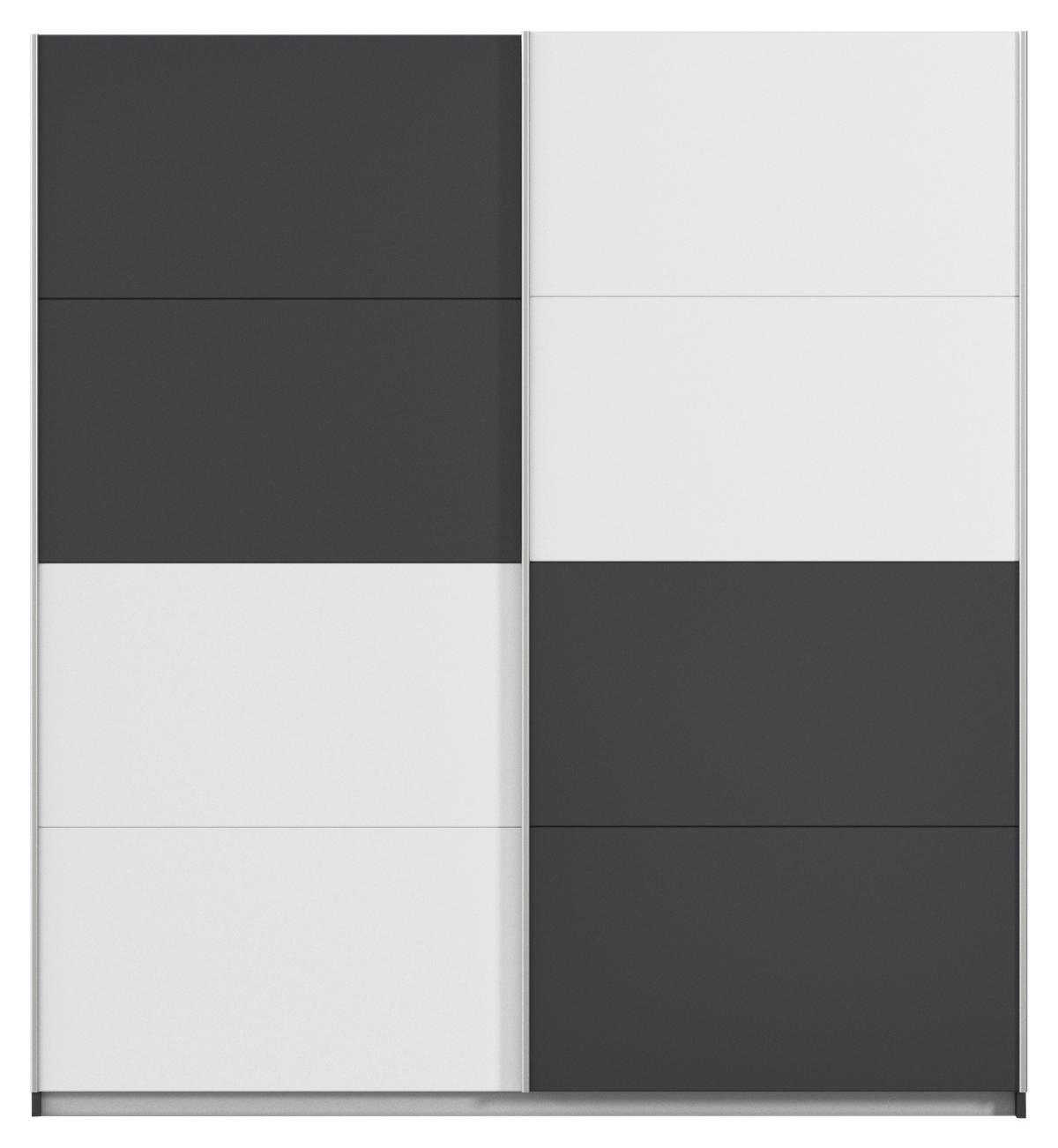 Schwebetürenschrank Subito - Graphitfarben/Weiß, MODERN, Holzwerkstoff (181/197/61cm) - Rauch Möbel