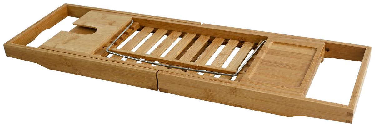 Podnos na vaňu BETTY BETTY - prírodná farba, Konventionell, kov/prírodné materiály (70-110/22/4cm) - Mömax