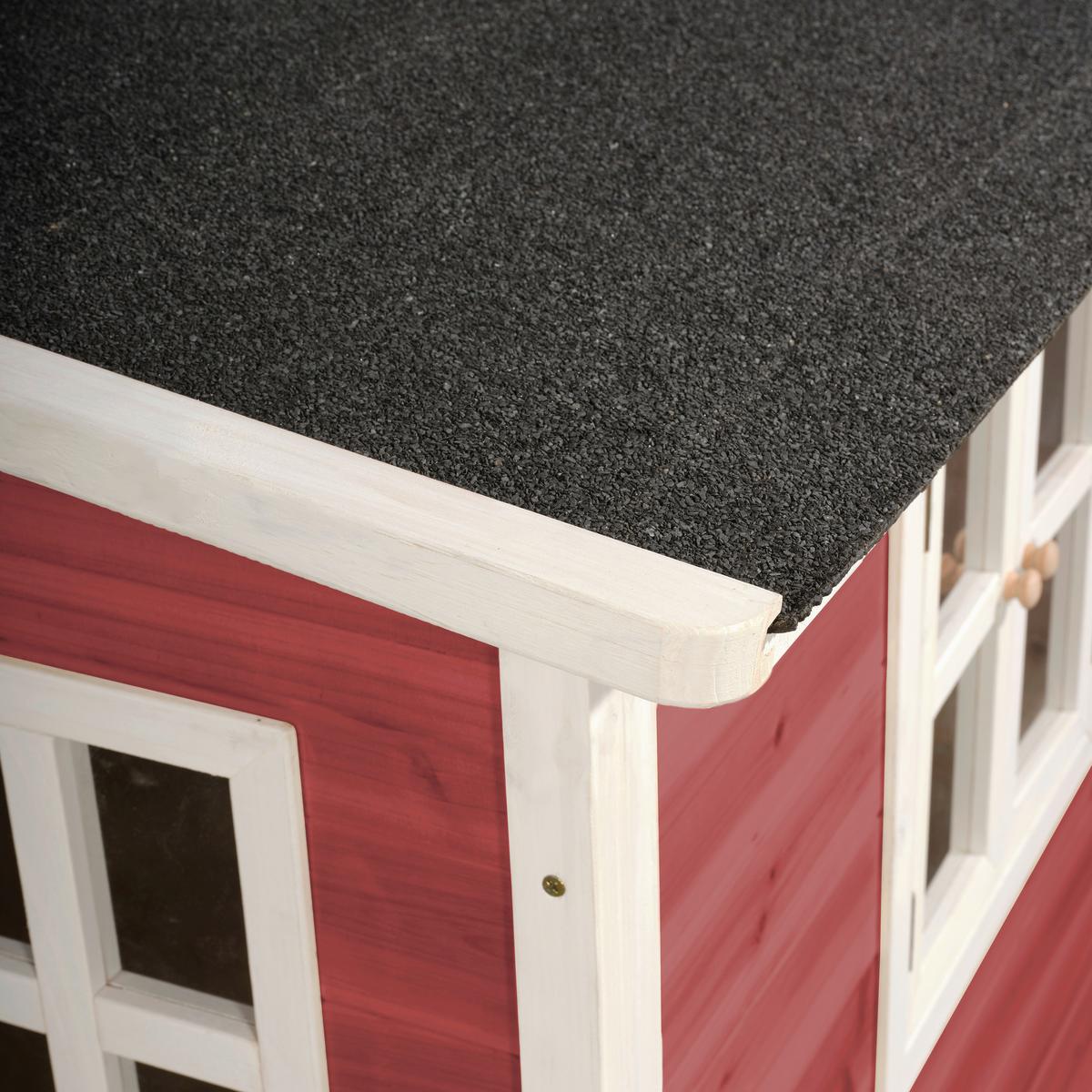 Stelzenhaus Mit Rutsche Rot Exit Loft 300 - Rot, KONVENTIONELL, Holz (369/190/215cm) - EXIT Toys