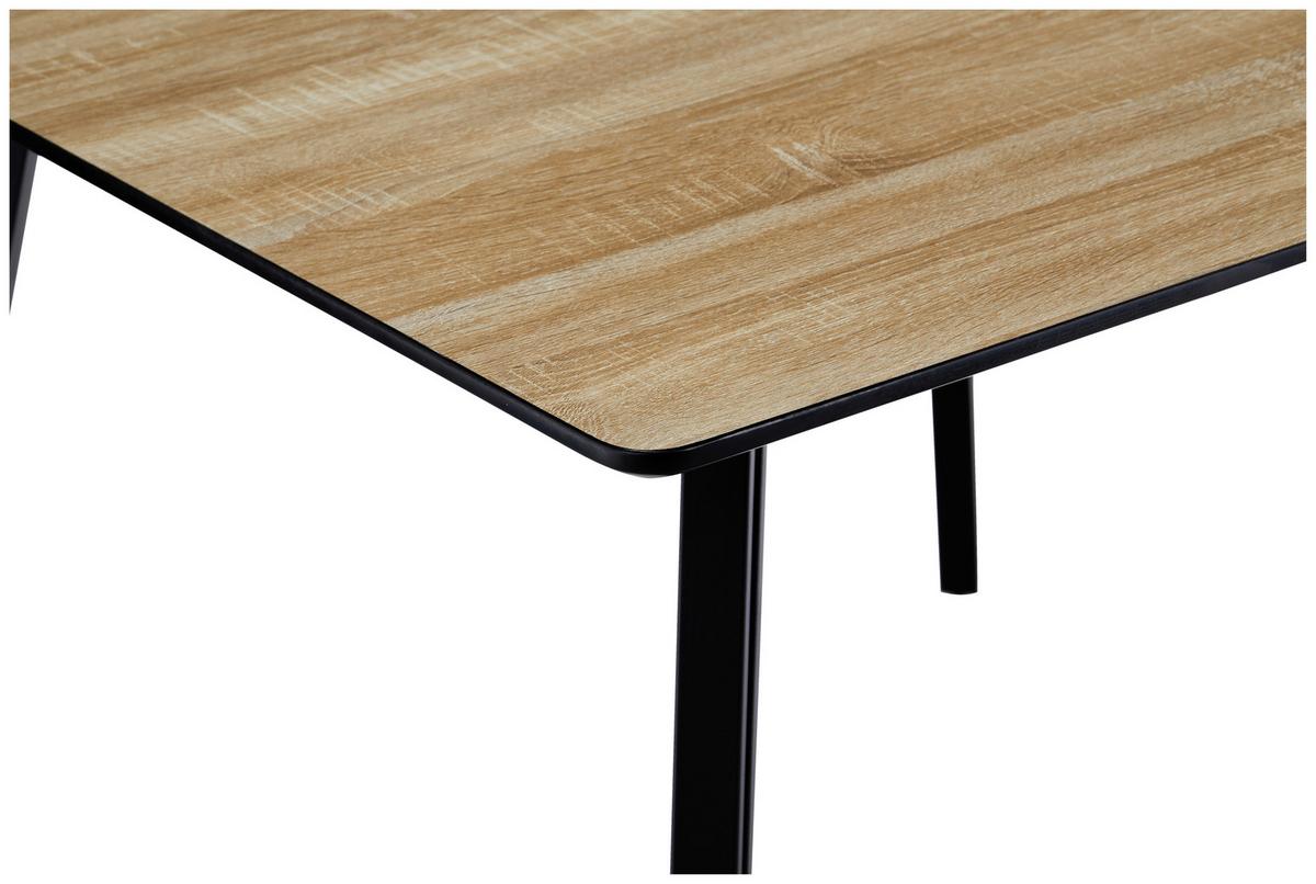 Esstisch Eduardo - Eichefarben/Schwarz, LIFESTYLE, Holzwerkstoff/Metall (100/75/100cm) - Livetastic