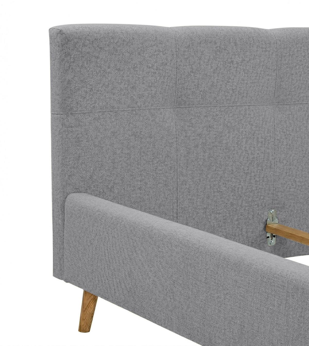 Polsterbett Rossva Lf: 180x200 Grau - Eichefarben/Grau, MODERN, Holz/Textil (180/200cm) - MID.YOU