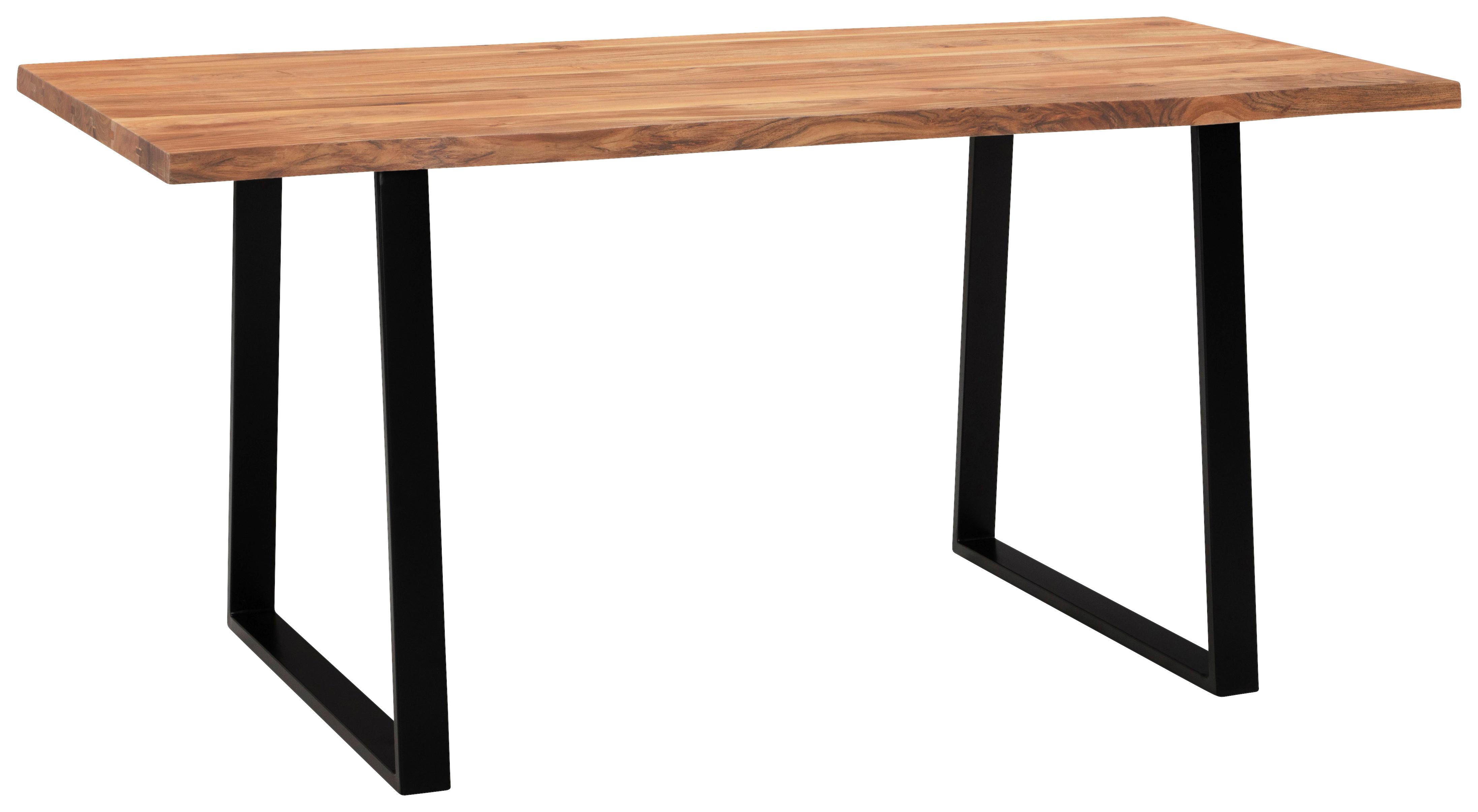 Schreibtisch Wl7.262 - Schwarz/Akaziefarben, MODERN, Holz/Metall (140/80/76cm) - MID.YOU