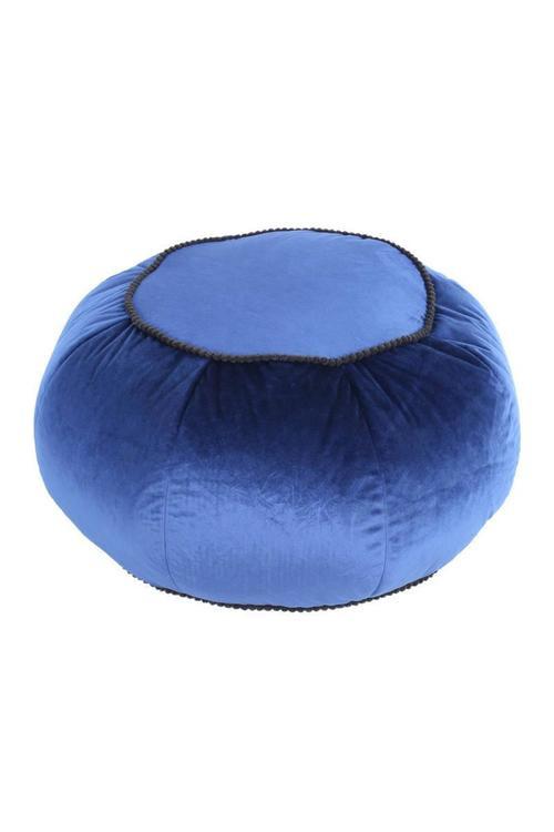 Pouf Taj Mahal Dxh: 65x35 Cm Samt Blau Mit Reißverschluss - Blau, MODERN, Textil (65/35/65cm) - Kayoom