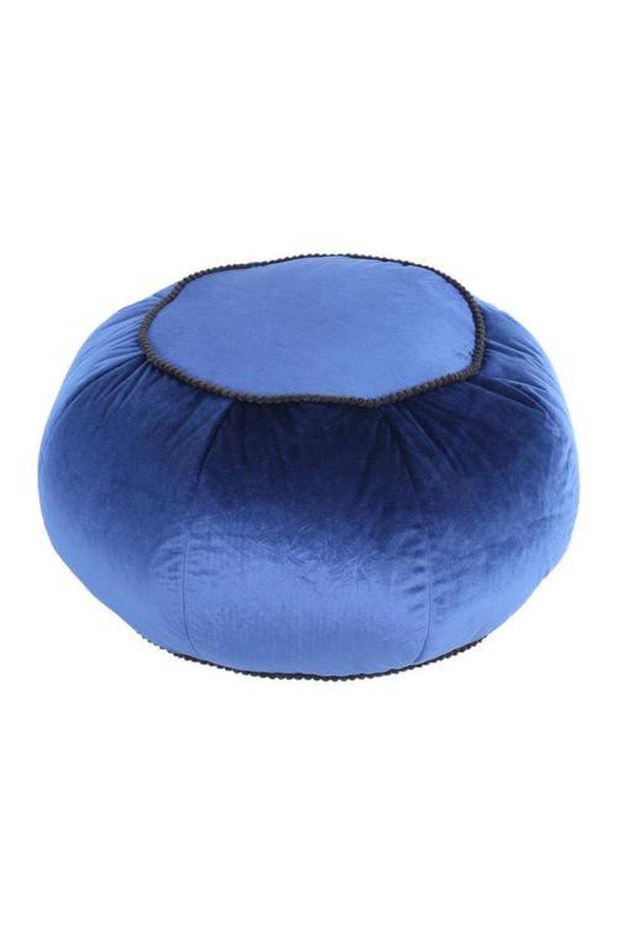 Pouf Taj Mahal Dxh: 65x35 Cm Samt Blau Mit Reißverschluss - Blau, MODERN, Textil (65/35/65cm) - Kayoom