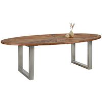 JEDÁLENSKÝ STÔL ATTENZIONE 254 - hnedá/hliníková, Lifestyle, kov/drevo (254/78/135cm) - Premium Living